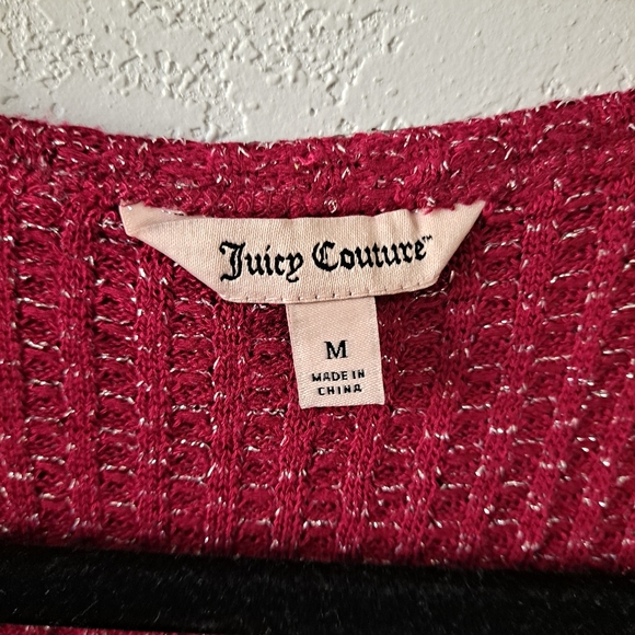 Juicy Couture Magenta V-Neck Long Sleeve top - Picture 4 of 7